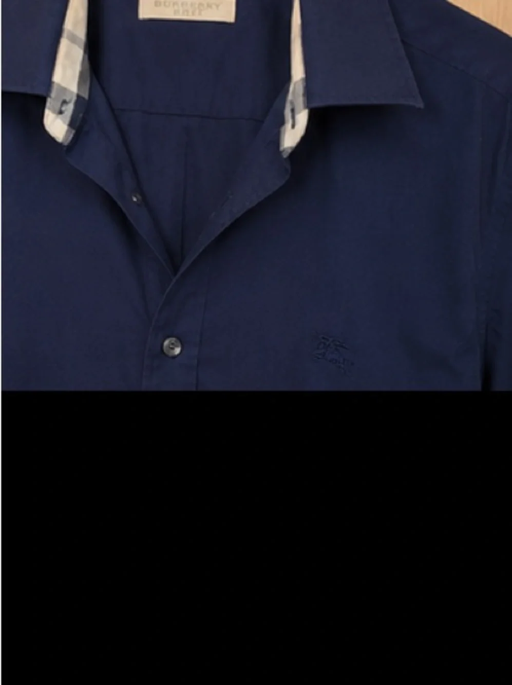 Burberry Navy Long-Sleeve Dress Shirt with Contrast Trim - Picture 6 of 8